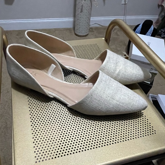 a new day Shoes - A New Day D’orsay flat. Beige and gold material. Size 11.